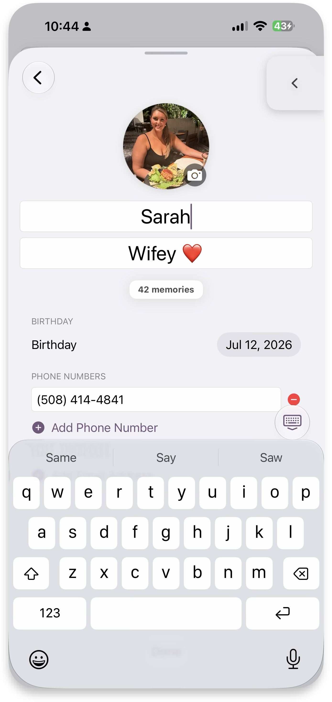 Edit contact