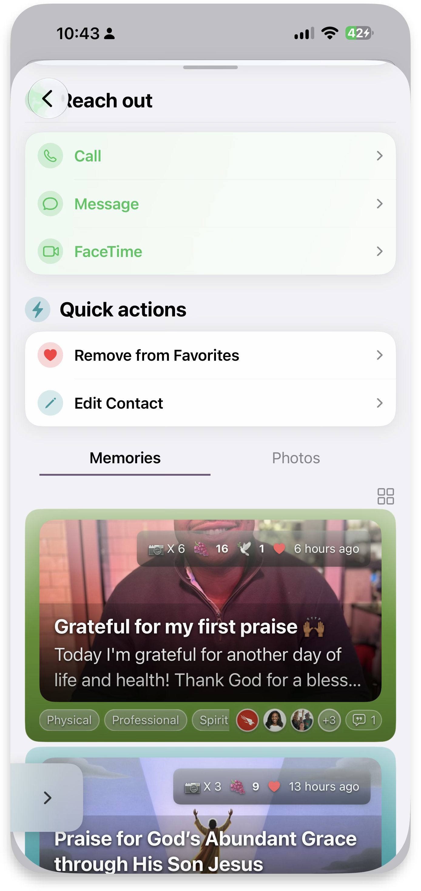 Reach out and quick actions