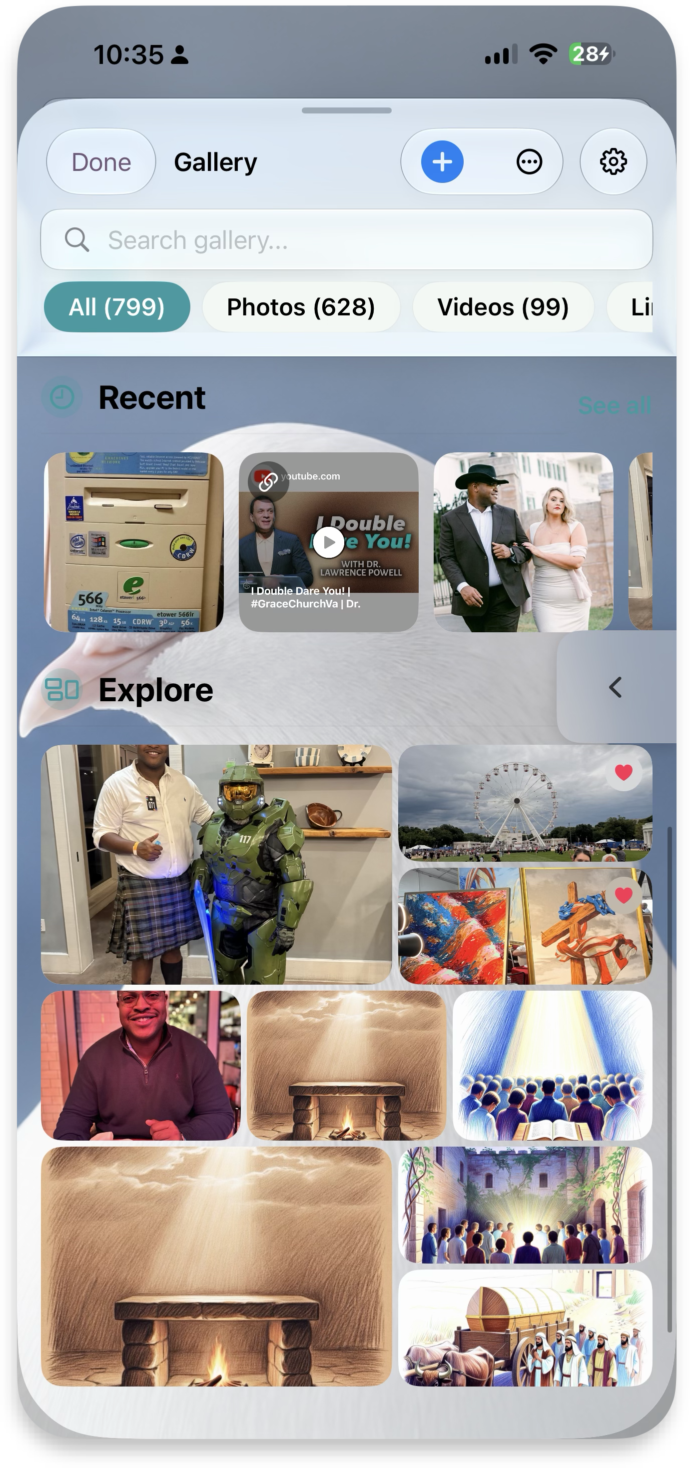 Gallery — recent and explore
