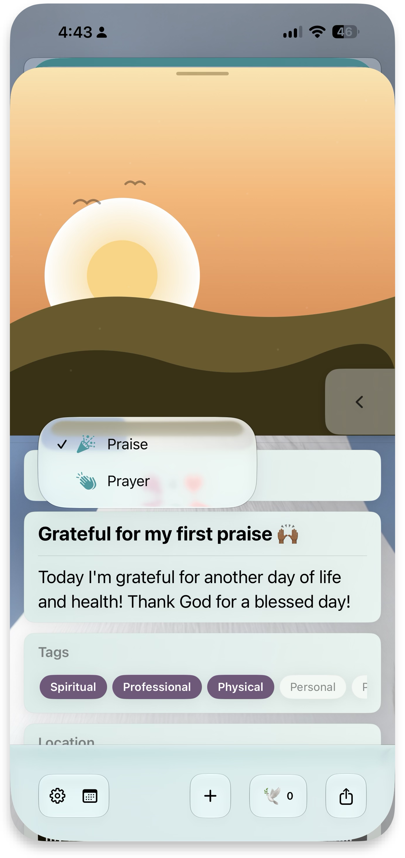 Change memory type — Praise or Prayer