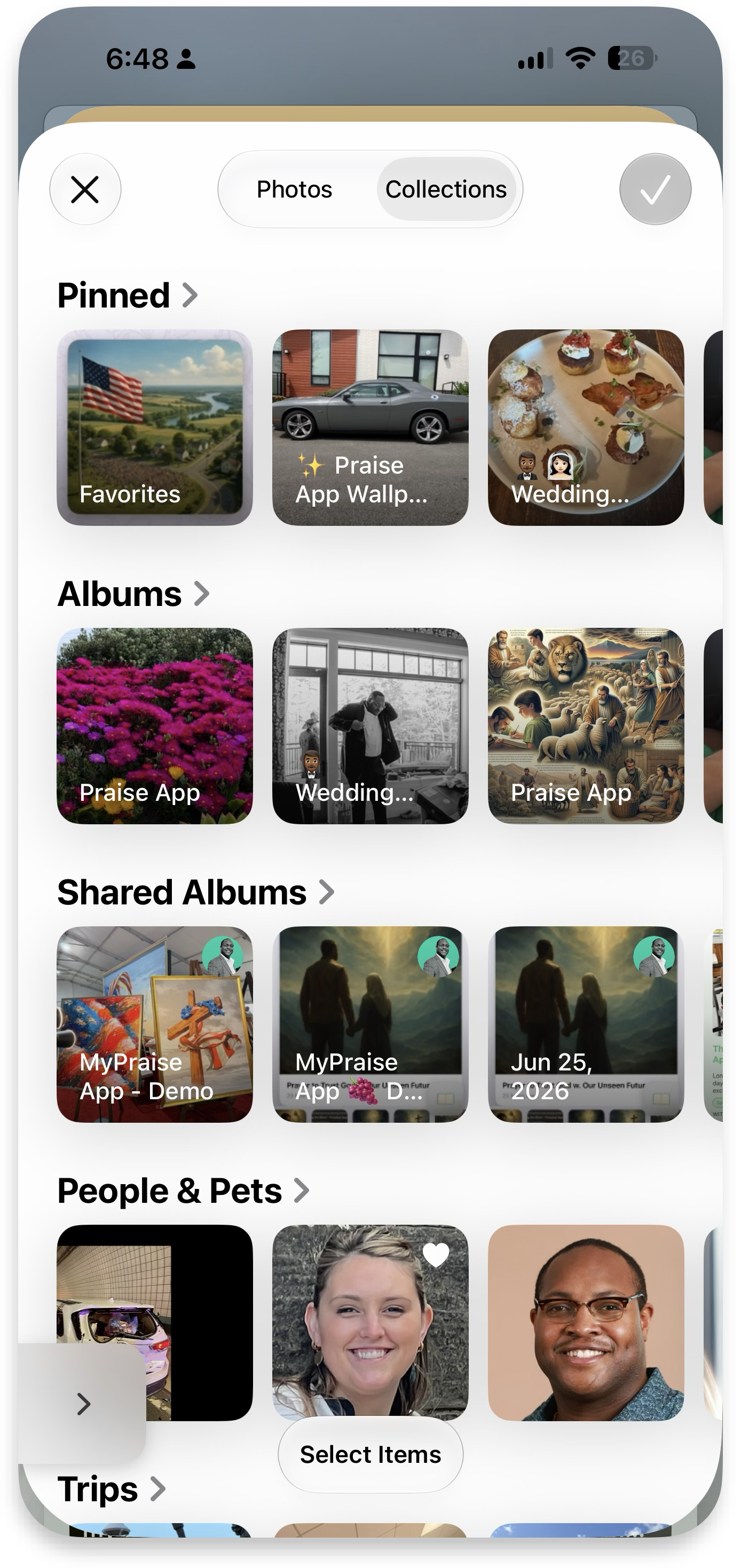 Choose from library — collections