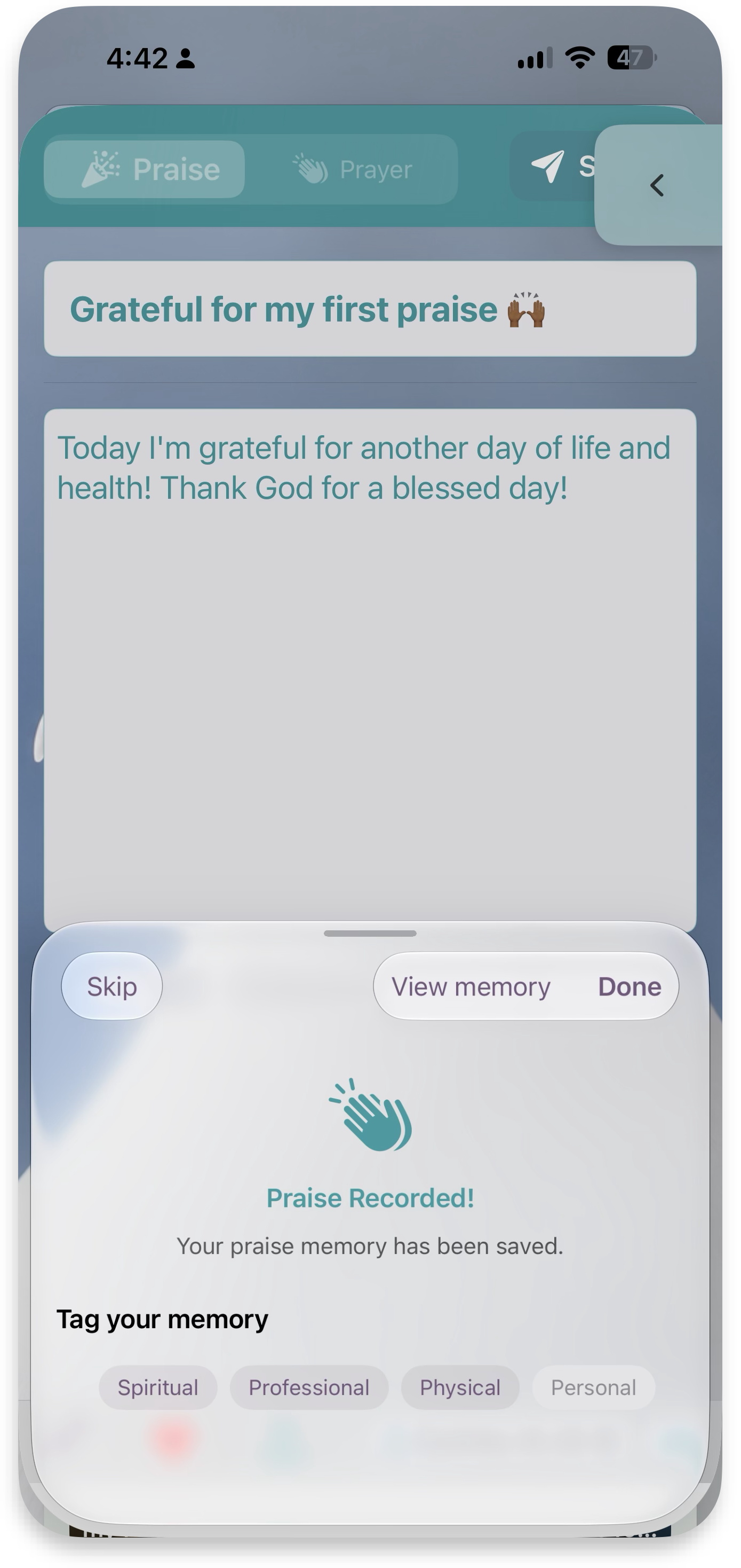 New memory — tag your memory