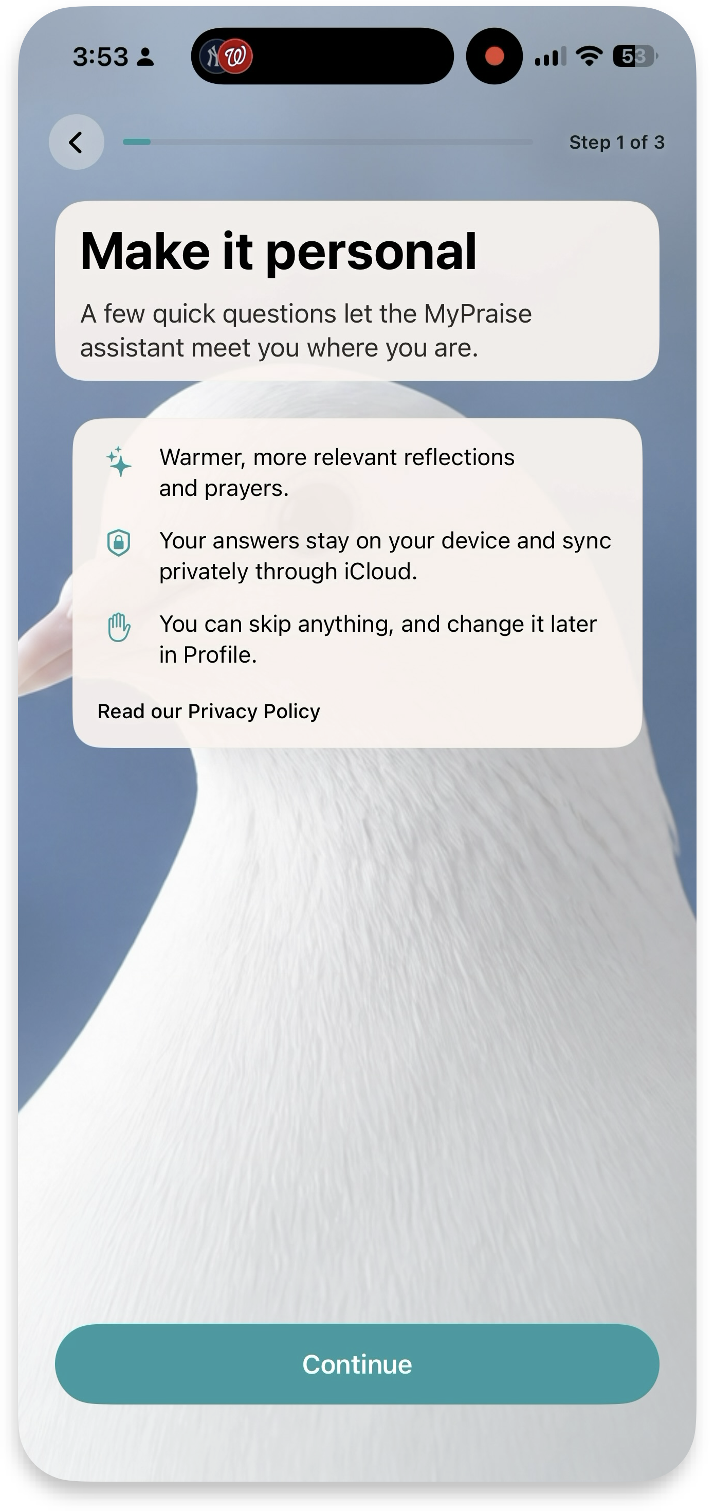 Onboarding — Make it personal