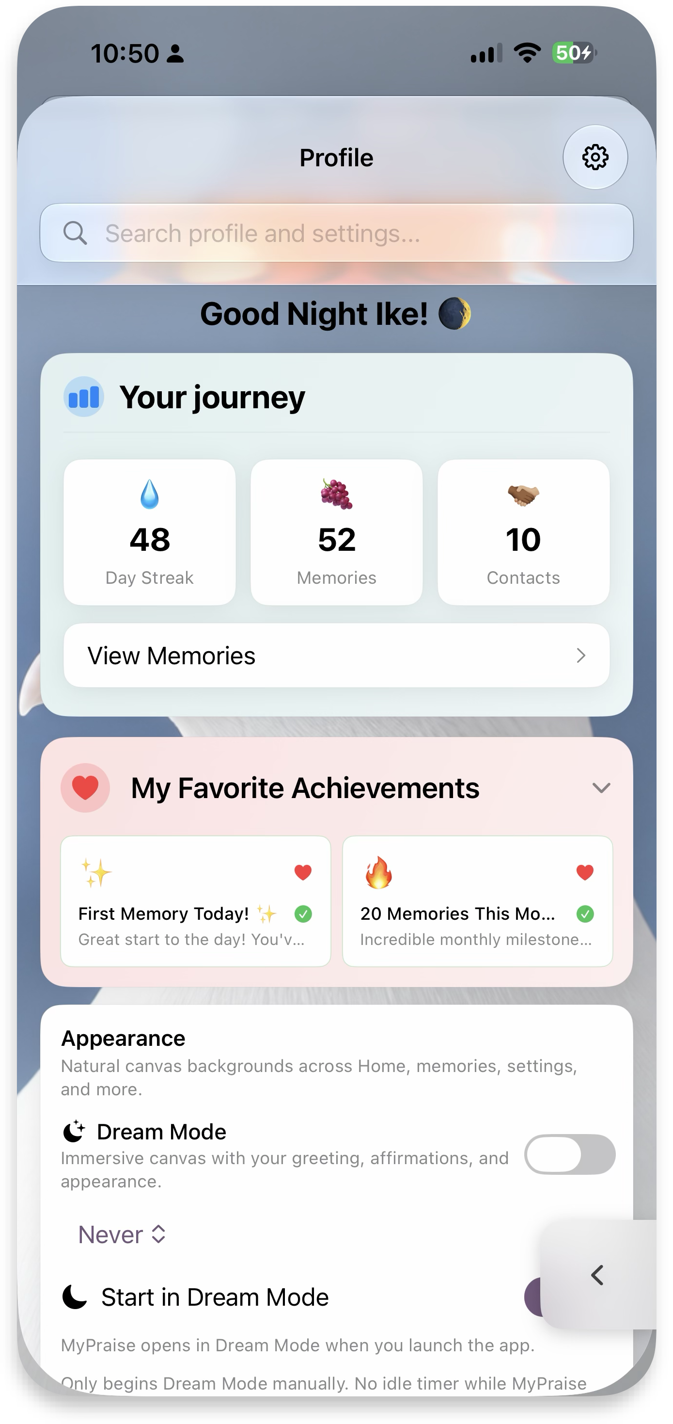 Favorite achievements expanded