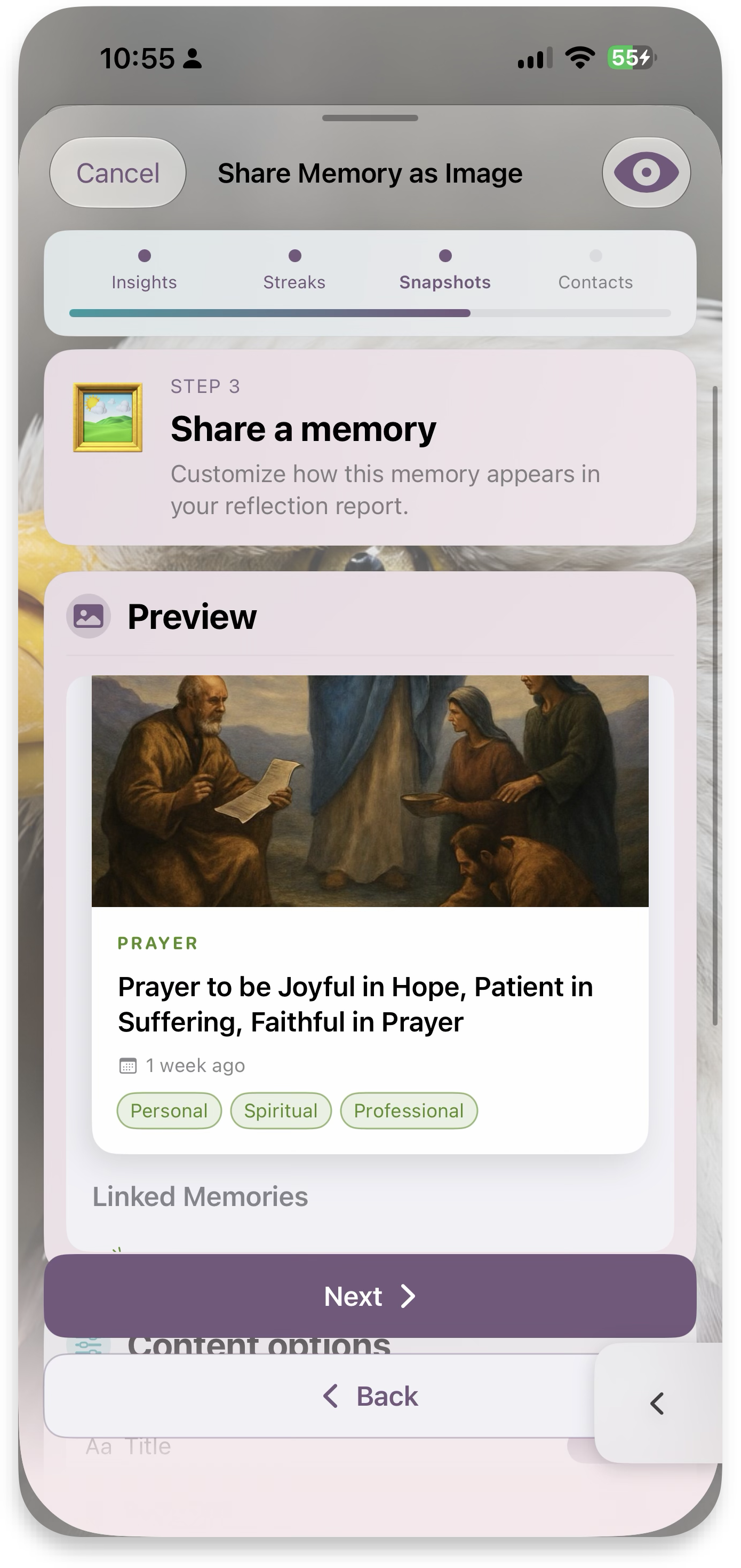 Share a memory — preview