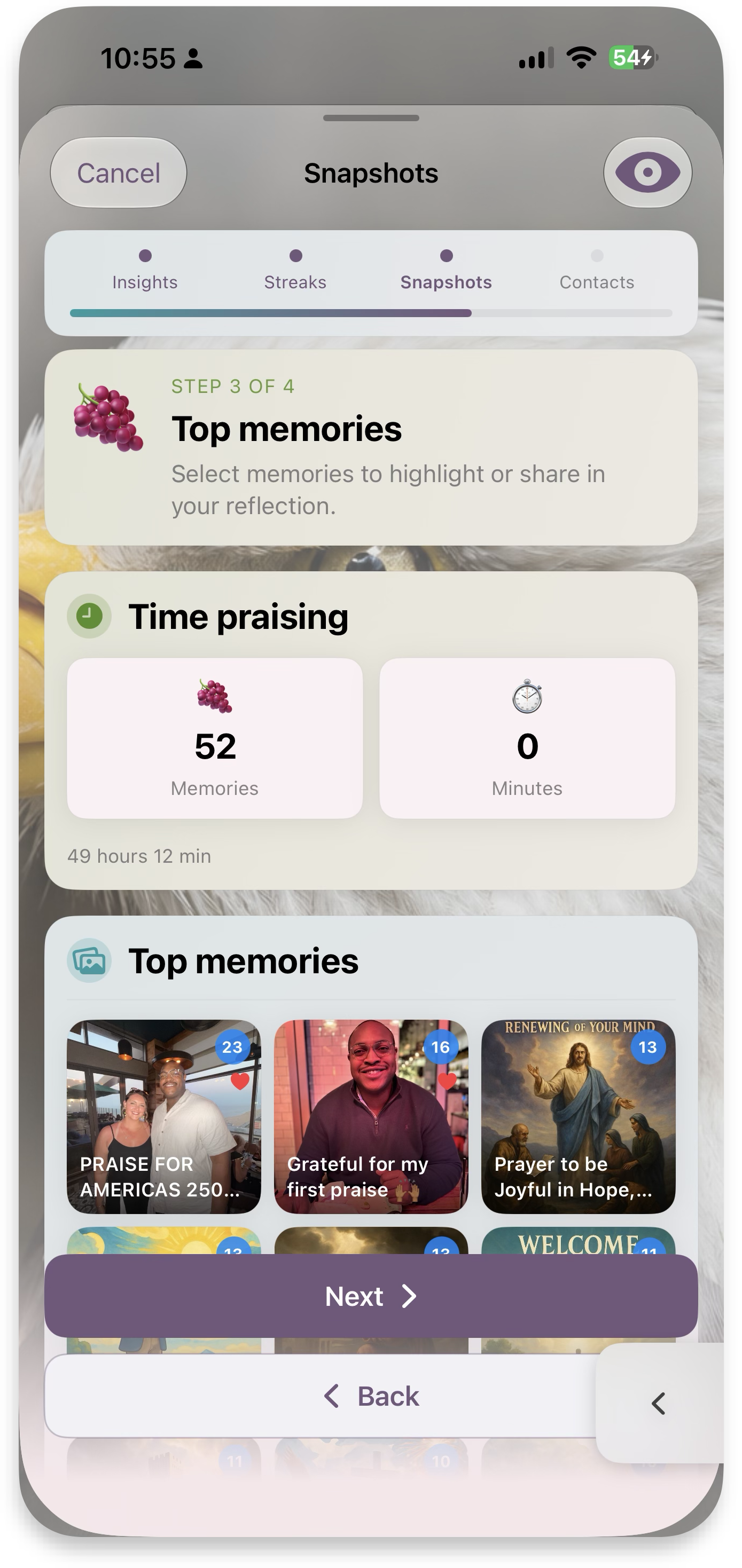 Step 3 — Top memories